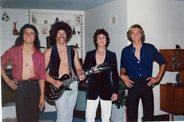 Jerry Bochenek, Jim Krueger, Kevin Collins, and Robin Taylor at a senior concert rehearsal.