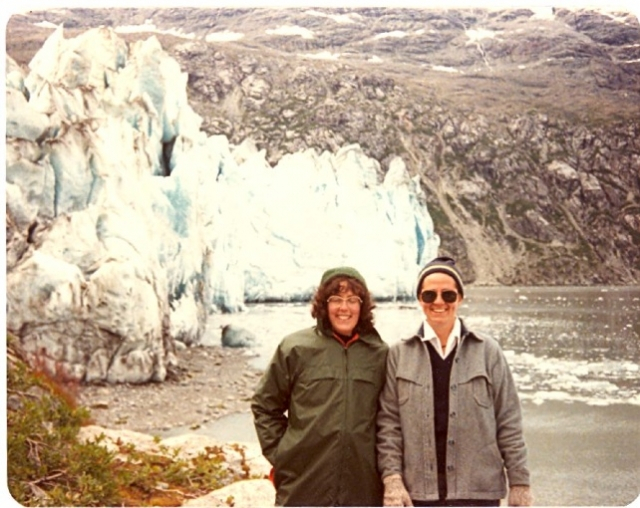 Sue Danver happened to be the Park Naturalist on a cruise ship in Glacier Bay. And, on that ship, Mardie Porter was working as a steward. (summer 1984) Neither of us knew the other was in Alaska. Got to spend the day together.