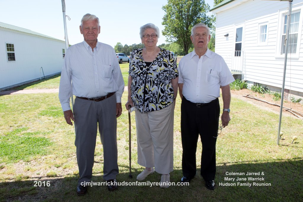 2016 – Descendants Age 80 and Older:
David Dwight Hudson Sr. (81), Helen Register (83), H. J. Register (84).