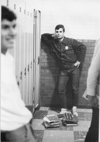 Drummer Lorne in Locker Room, 1968.