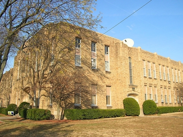 Fairview High School shown at the corner of Philadelphia Drive and HIllcrest in Dayton, Ohio.