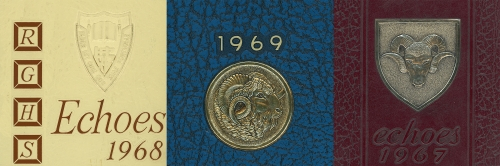 Insignias from Junior (1968), Senior (1969) and Sophomore (1967) Yearbooks
