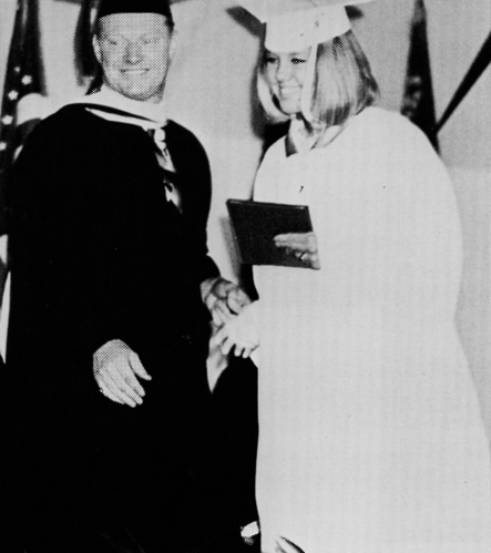 BARB ARNOLD WITH MR. SCHOLLE