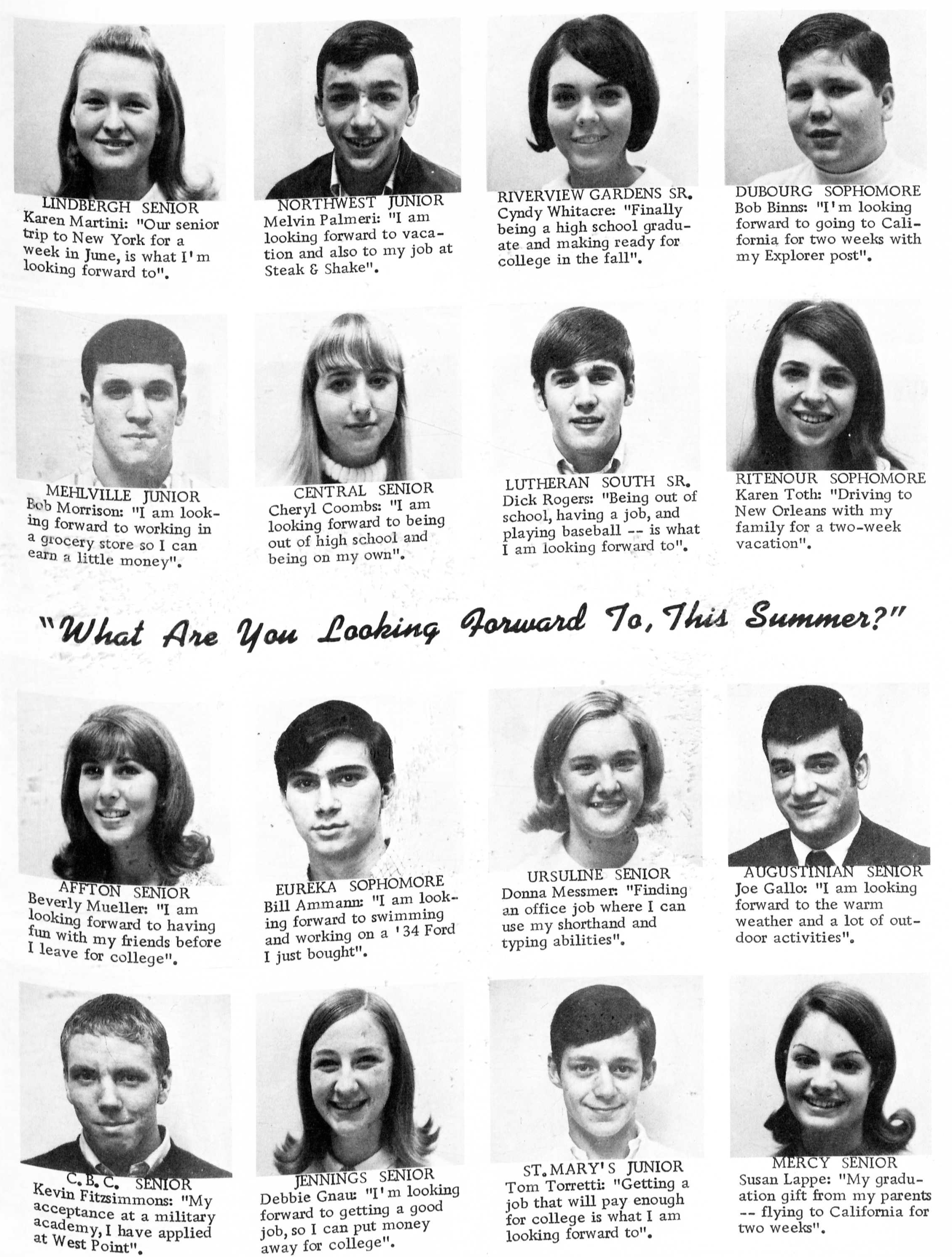 RGHS SENIOR Cyndy Whitacre answered the Question, "What are you looking forward to this summer?"; PROM MAGAZINE MAY 1969